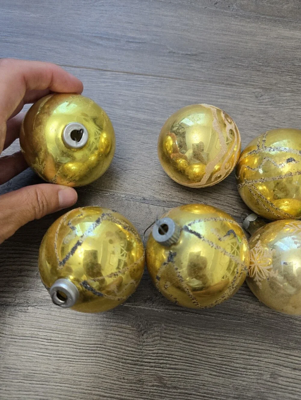Vintage Glass Christmas Ornaments Lot Of 8